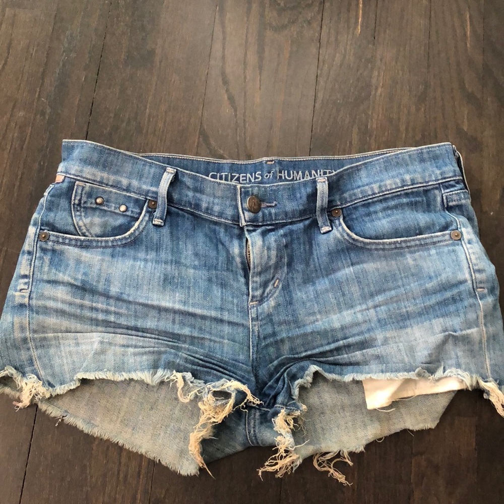 Citizens of humanity light wash denim shorts